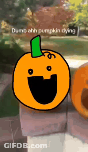 Dumb Ahh Pumpkin Dying With Green Stem GIF