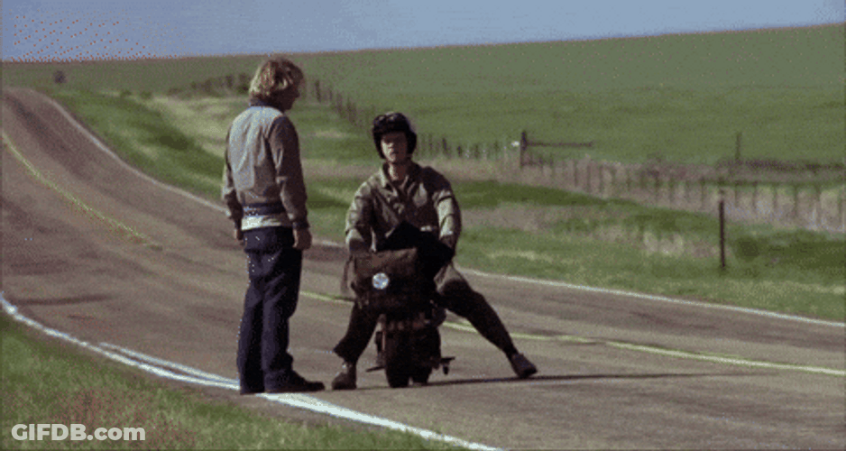 Dumb And Dumber Scooter Ride On The Road GIF