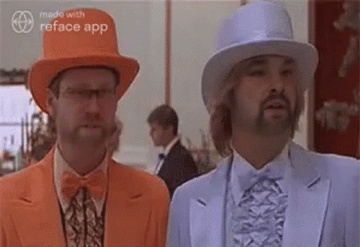 Dumb And Dumber Tuxedo Heads Up GIF