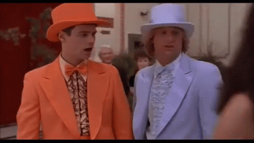 Dumb And Dumber Tuxedo Looking To Someone GIF