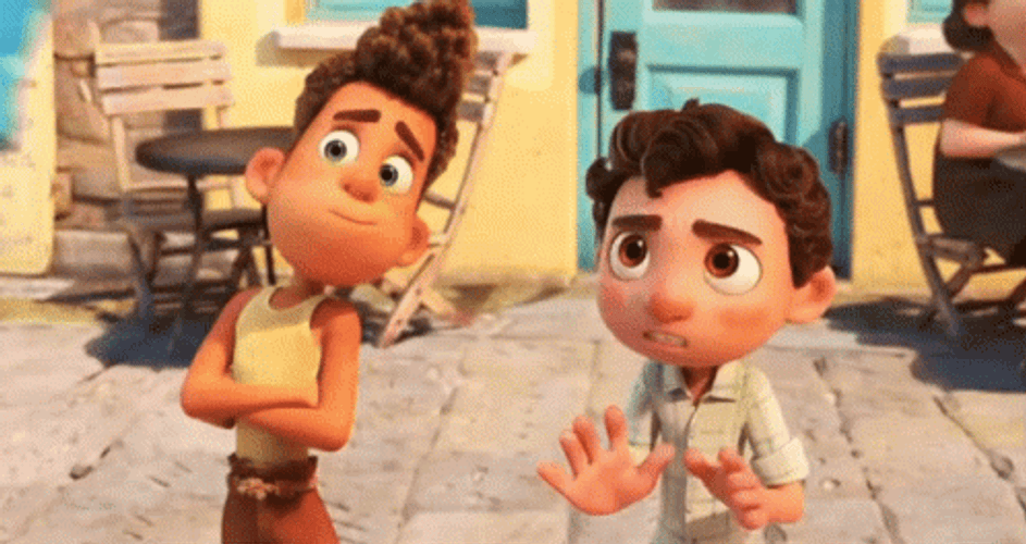 Dumb Luca And Alberto Spanked GIF