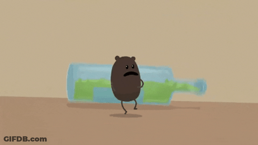 Dumb Ways To Die Getting Rolled On By A Bottle GIF