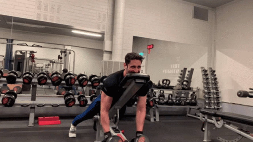Dumbbell Row Incline Dumbbell Two Hands GIF