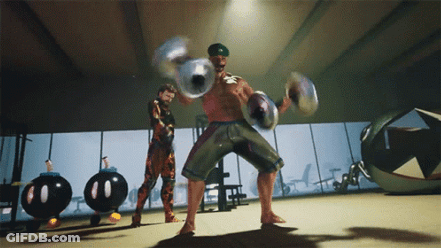 Dumbbell Row Meme Luigi Cosplay GIF
