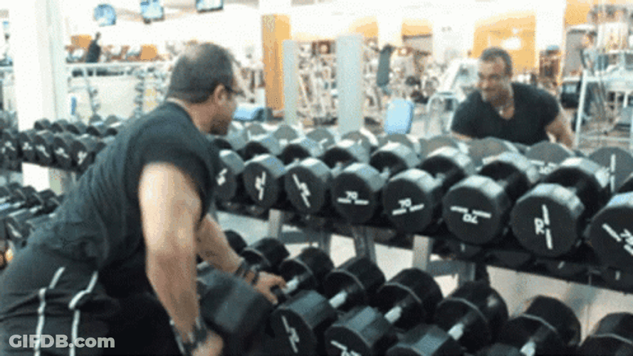 Dumbbell Row Muscle Guy One Arm Dumbbell GIF