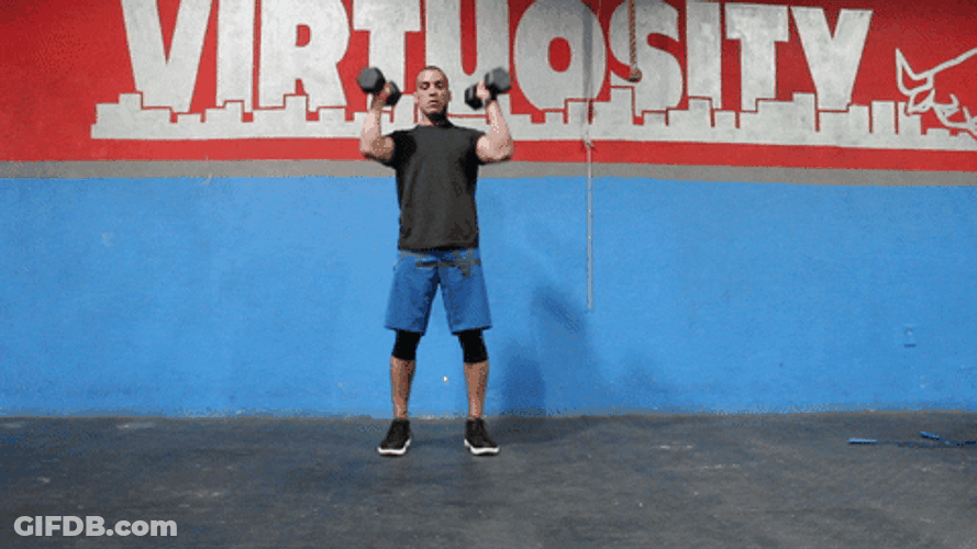 Dumbbell Row Overhead Press GIF
