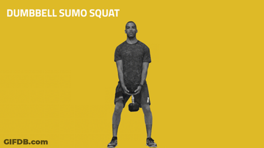 Dumbbell Row Sumo Squat GIF