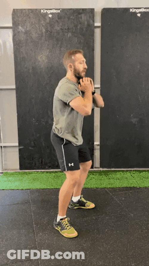 Dumbbell Row Two Hands Side View GIF