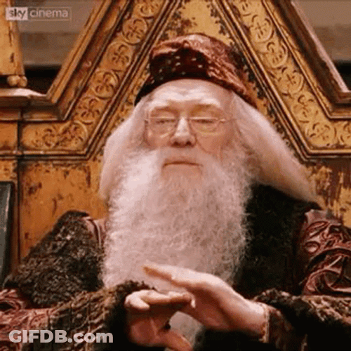 Dumbledore Tapping His Hand GIF