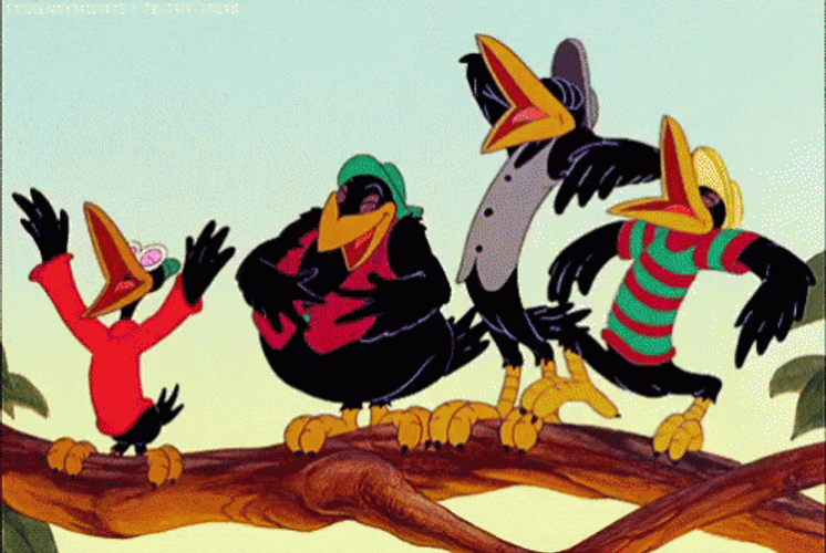 Dumbo Crows Laughing Hysterically GIF