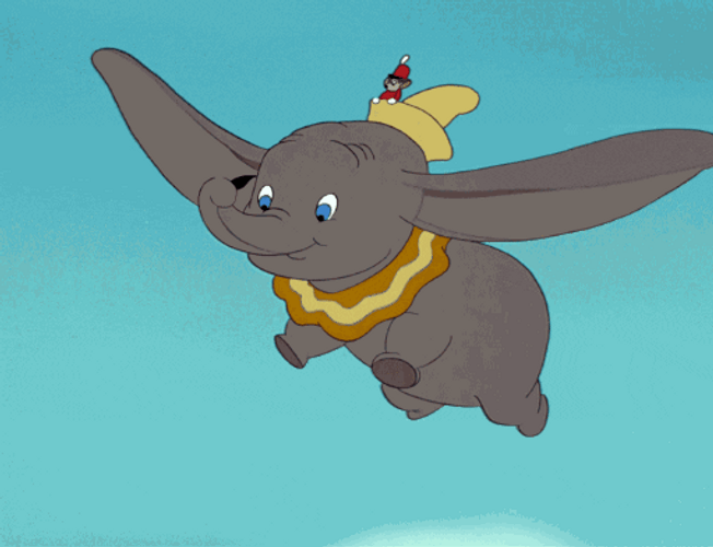 Dumbo Elephant Flying GIF