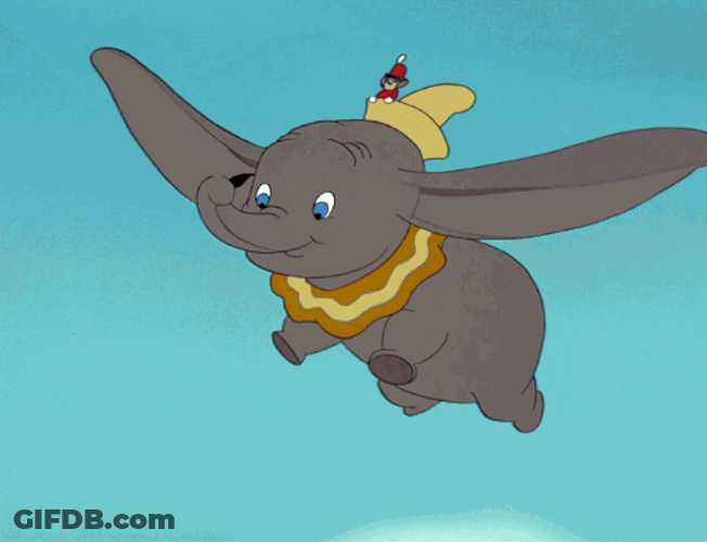 Dumbo Flapping Ears To Fly GIF