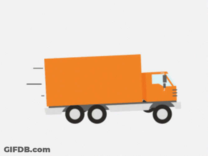 Dump Truck And Boxes Animation GIF
