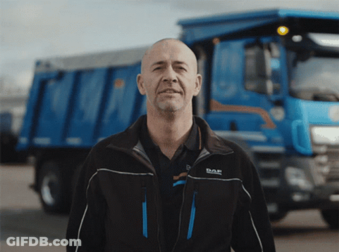 Dump Truck Convincing Guy GIF