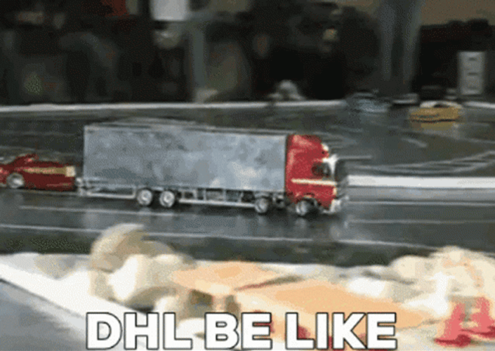 Dump Truck Drifting DHL Be Like GIF