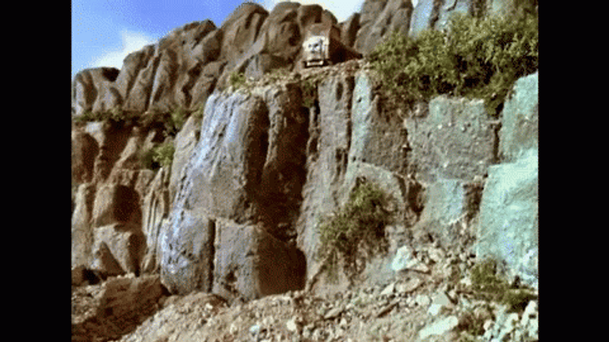 Dump Truck Falling Off Cliff GIF