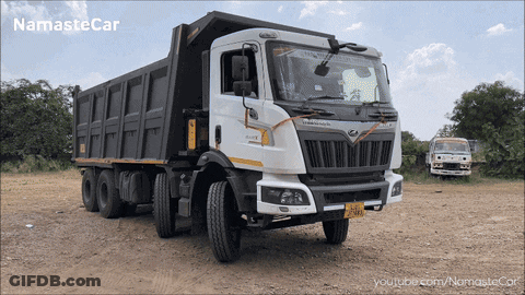 Dump Truck In Dirt Field Namastecar GIF