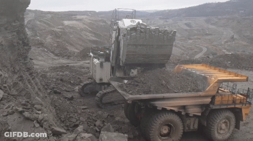Dump Truck Loaded With Dirt GIF