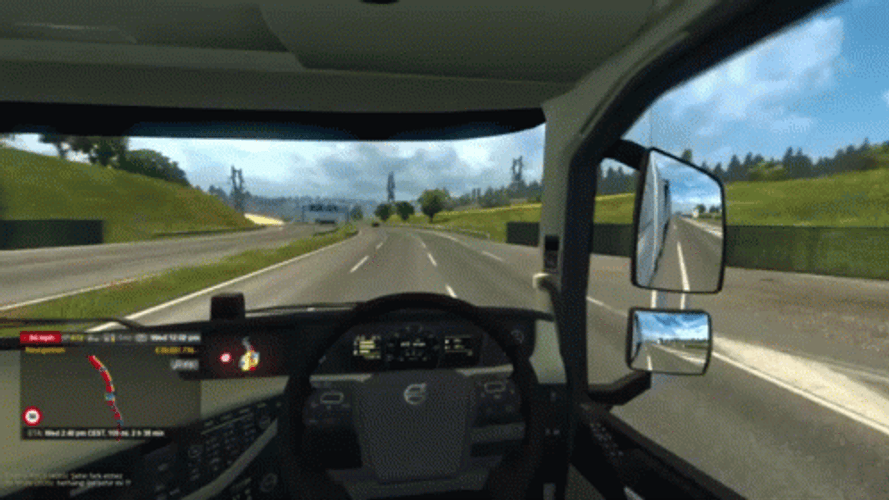 Dump Truck Simulation Driving Around GIF