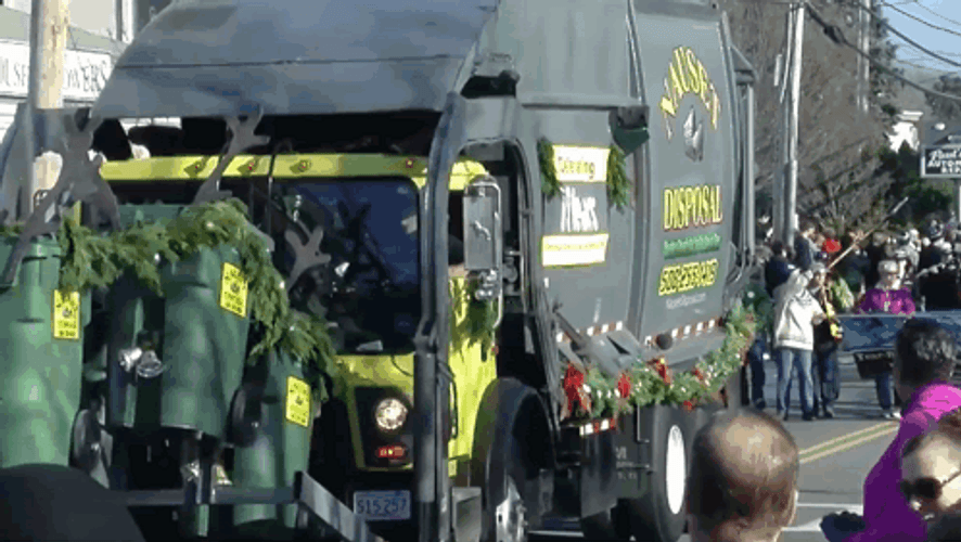 Dump Truck With Christmas Design GIF