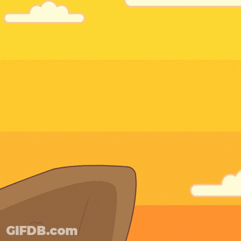 Dumpster Flying Over Rocky Cliff GIF