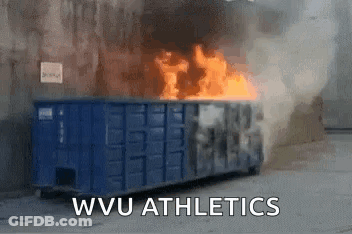 Dumpster On Fire With WVU Athletics GIF