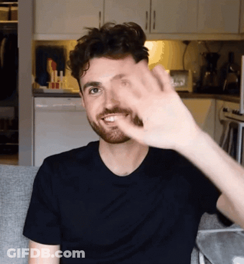 Duncan Laurence Waving Bye Bye Bye GIF
