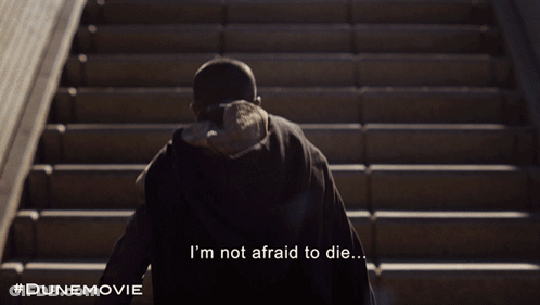 Dune Movie Poster Man In Cape On Stairs GIF