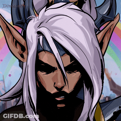 Dungeons 4 Character With Red Eyes GIF