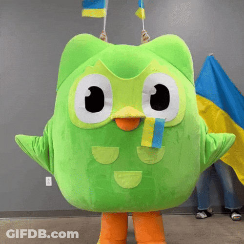 Duolingo Holding Ukraine Flag GIF