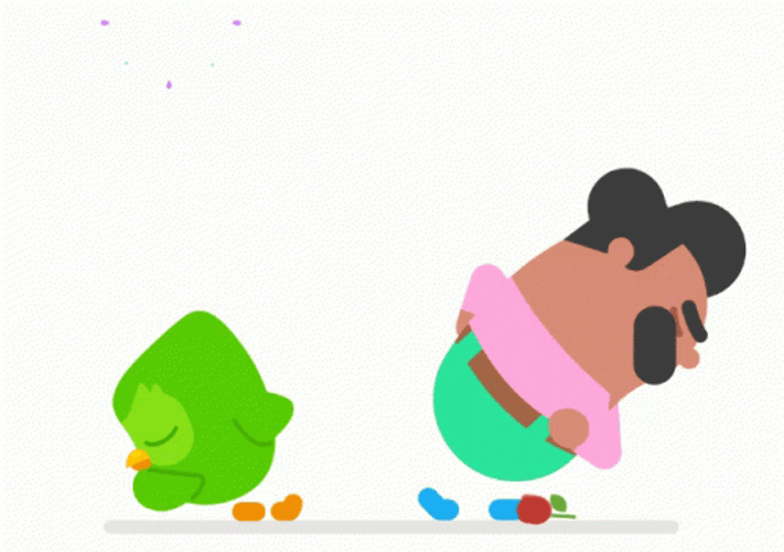 Duolingo Meme Throwing Roses GIF