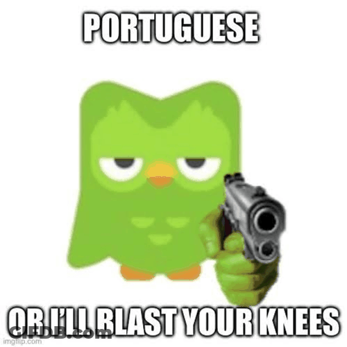 Duolingo Portuguese Or Blast Your Knees GIF