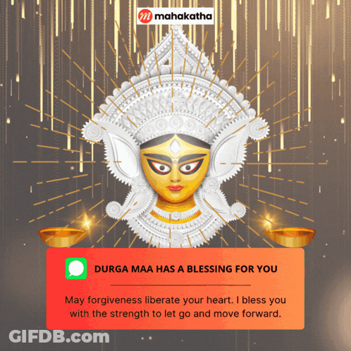 Durga Maa Blessing Message From Mahakatha GIF