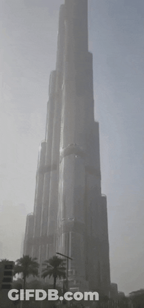 Dust Storm Burj Khalifa UAE Landmark GIF