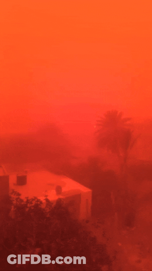 Dust Storm Casting Red Glow Middle East GIF