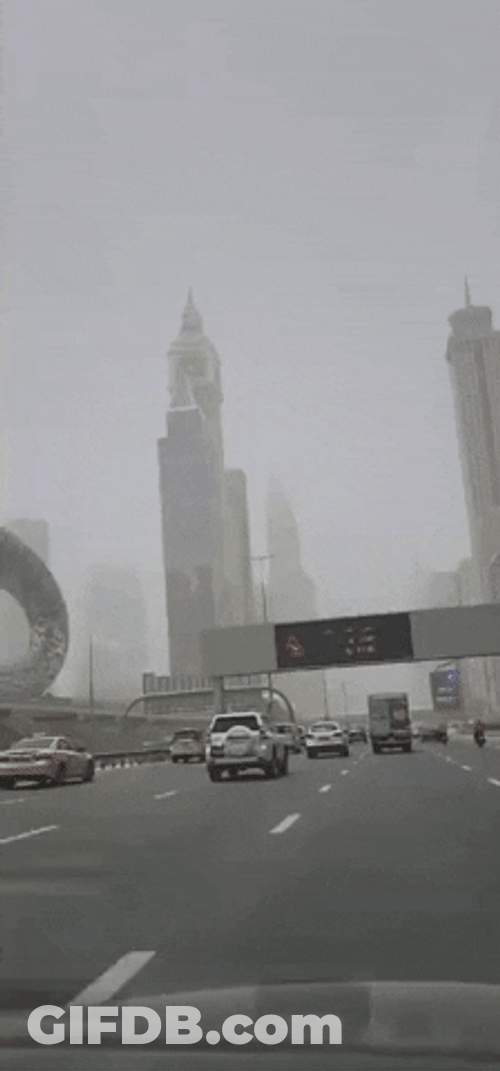 Dust Storm Cityscape Low Visibility GIF