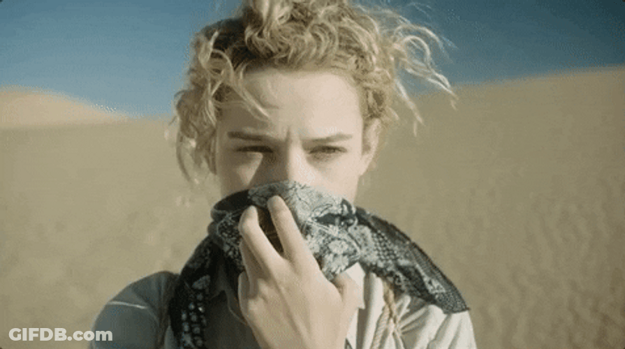Dust Storm Julia Garner Taking Off Mask GIF