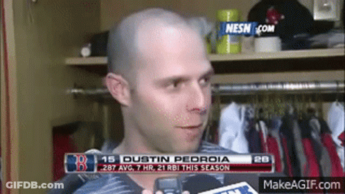 Dustin Pedroia Is Being Interviewed By A News Channel GIF