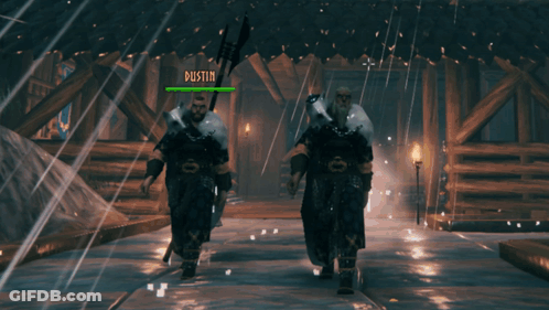 Dustin Standing In Rain With Character GIF