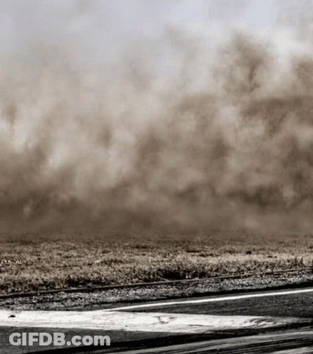 Dusty Field In Black And White GIF