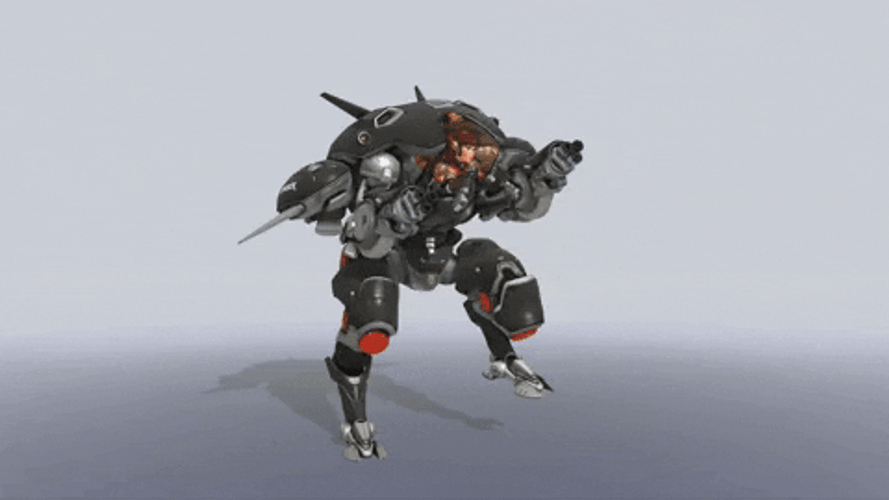 Dva Black Costume Punching GIF