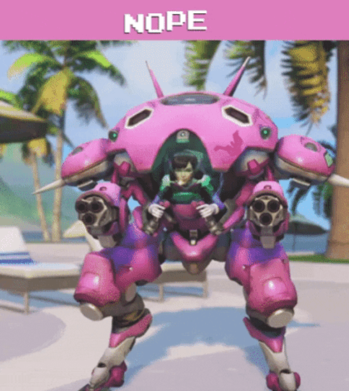 Dva Pink Costume Make Heart Pose Beach GIF