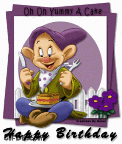 Dwarf Eating Cake Oh Oh Yummy GIF