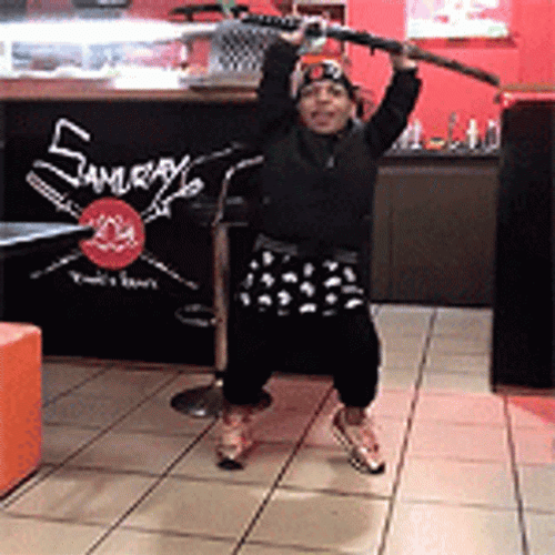 Dwarf Samurai Man GIF