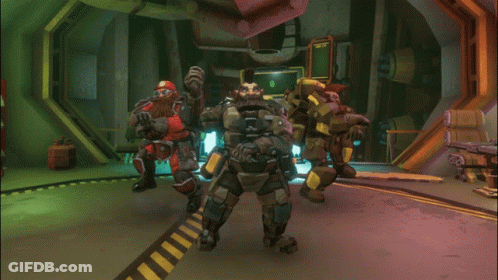 Dwarves Standing In Dark Room GIF
