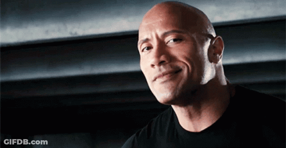 Dwayne Cool Rock Eyebrows Smile GIF