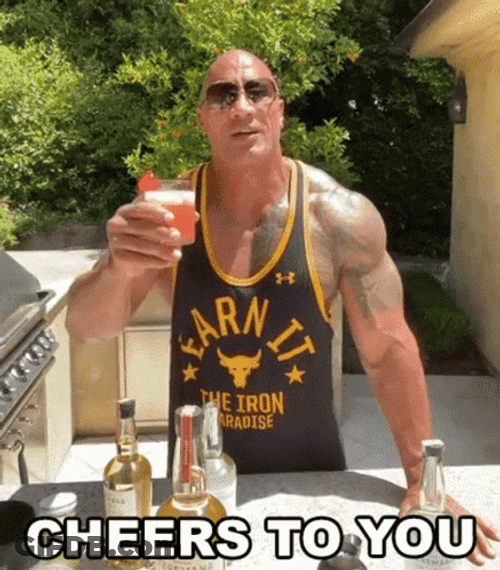 Dwayne Johnson Cheers To You GIF