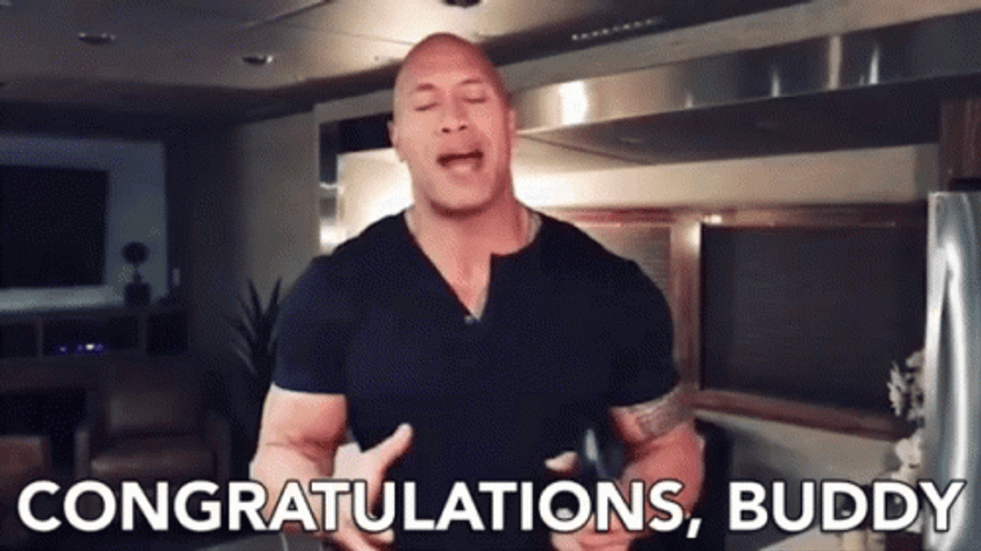 Dwayne Johnson Congratulations Buddy GIF