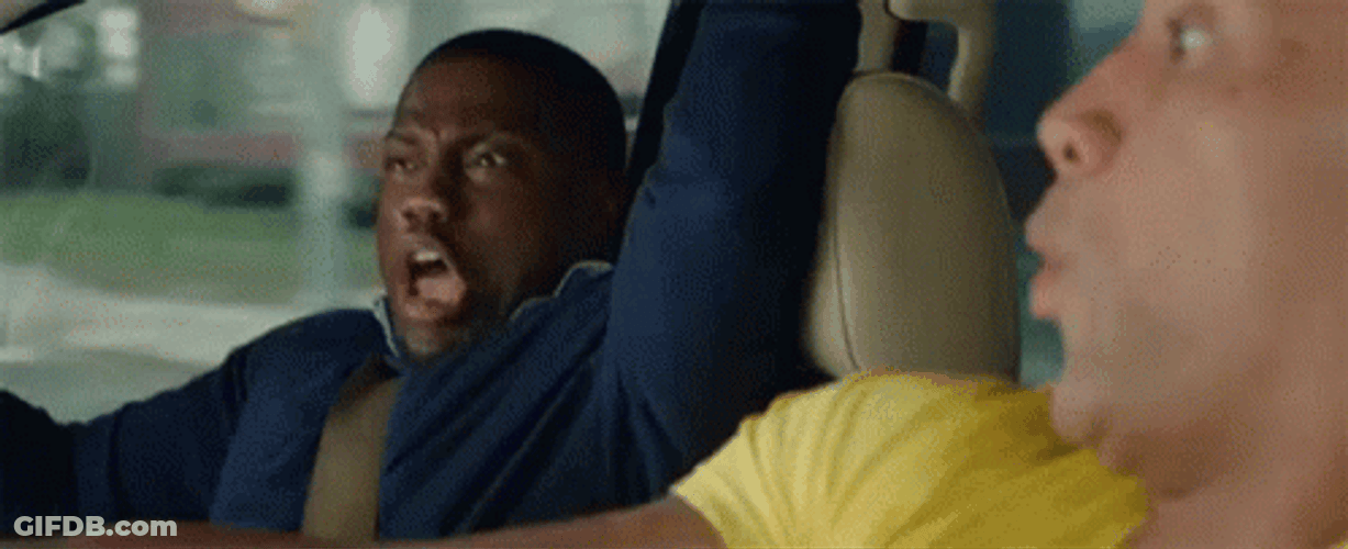 Dwayne Johnson Scared Kevin Hart With Fast Car GIF