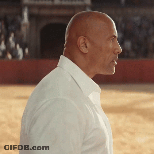 Dwayne Rock Eyebrow Side View GIF